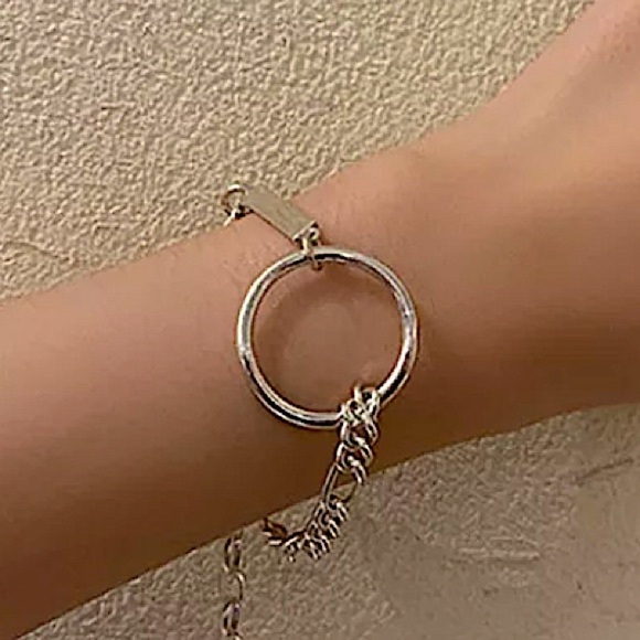 Sterling Silver O Link Chain Kink Minimalist Bracelet - Picture 5 of 8